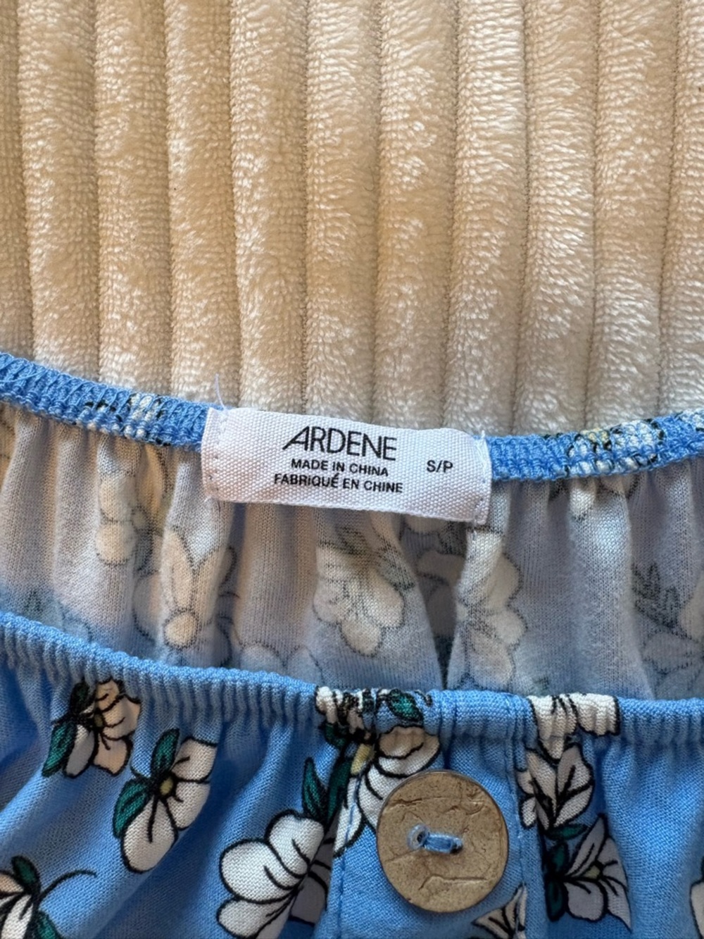 Ardene Light Blue Floral Button-Front Dress Size Small of the Shoulder - Picture 6 of 8